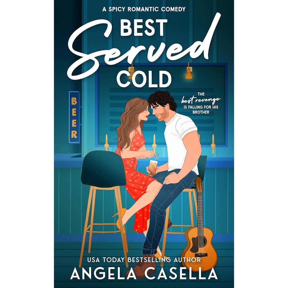 Angela Casella Best Served Cold book cover featuring a couple in a brewery