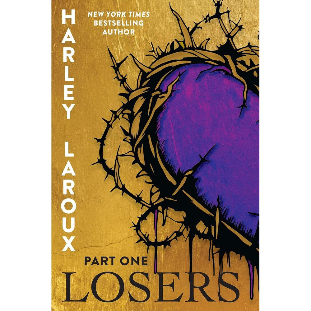 Harley Laroux Losers Part One Deluxe Limited Edition paperback book front cover showing purple heart and thorns