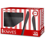 Stock Your Home black plastic knives front view bulk pack