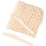 ANTETOK disposable wood cutlery knives front view pack of 100