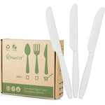 HERLLY Compostable Knife 100 count box front view eco friendly cutlery