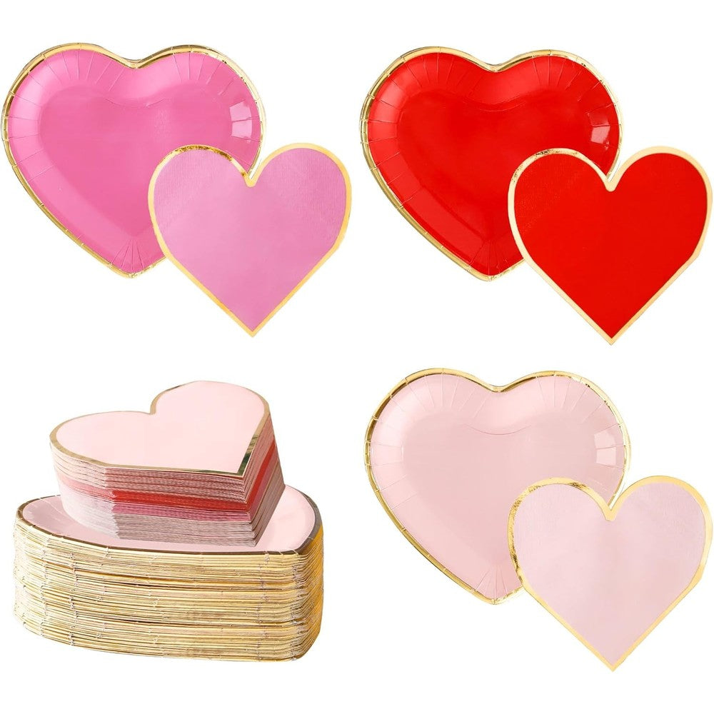 Winoo Design Valentines Day Plates and Napkins Party Supplies set front view