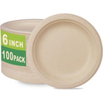GreenWorks 6 inch compostable dessert plates 100 count front view