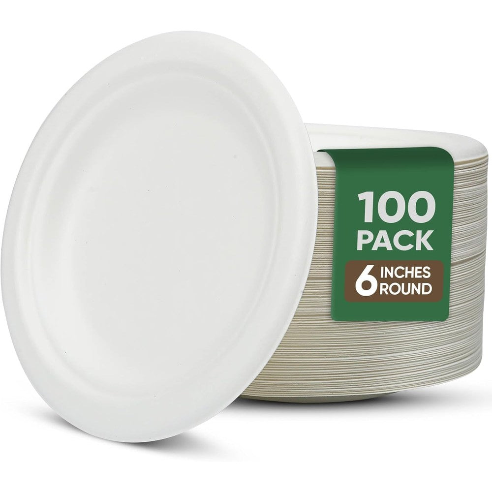 TaidMiao 6 inch dessert plates 100 pack front view