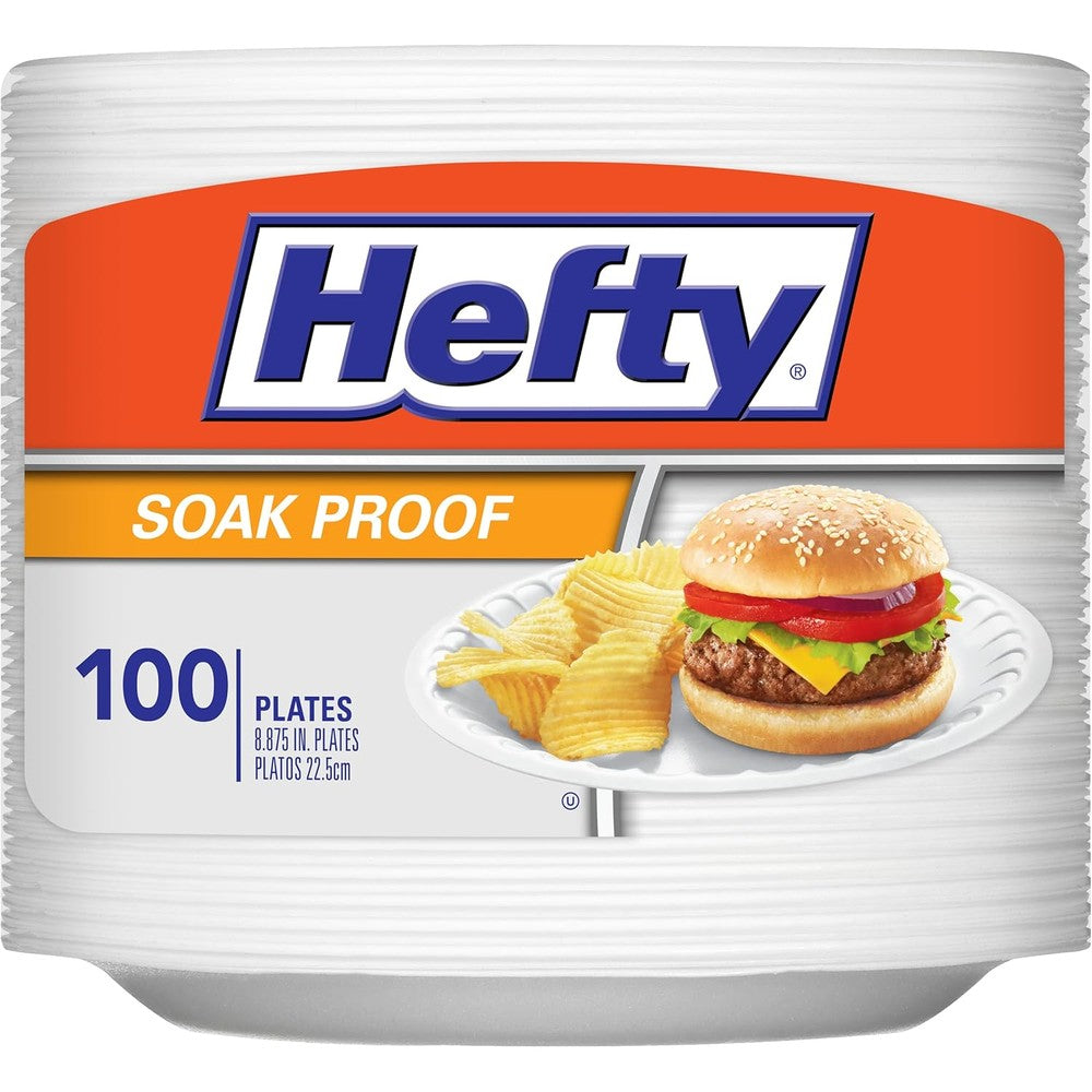 Hefty Everyday foam plates front view 100 count pack