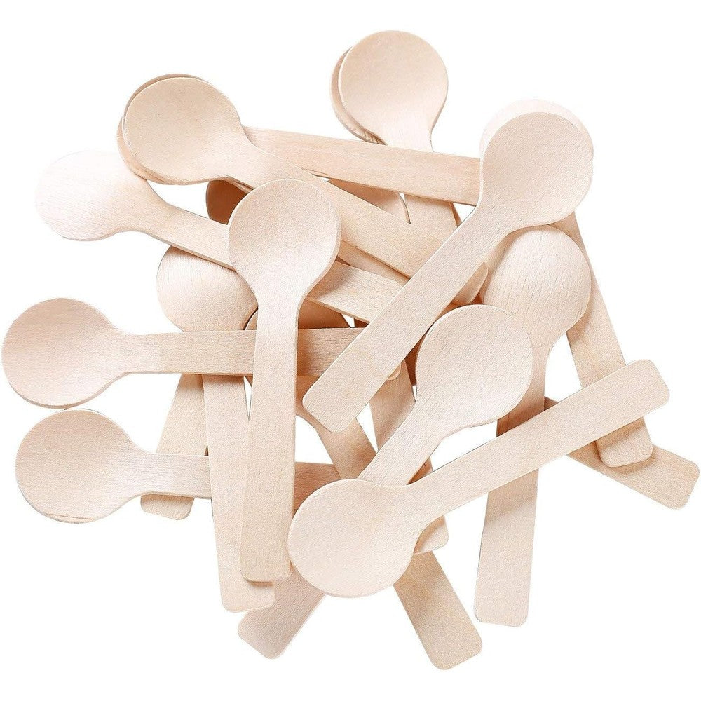 Gmark Mini Wooden Spoons front view of 100 count pack