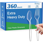 Dealusy clear plastic forks and spoons front view package