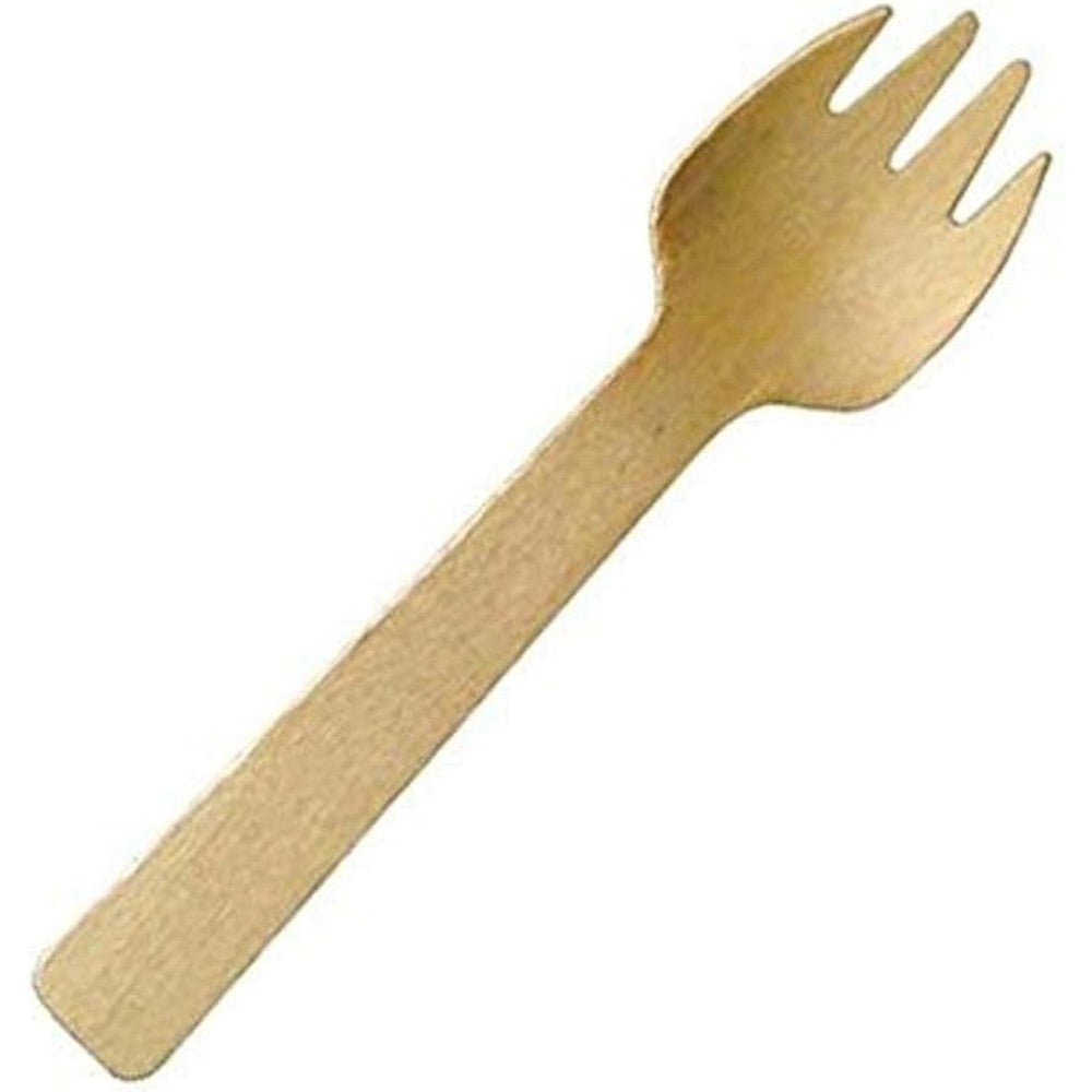 Perfect Stix disposable wooden spork front view eco friendly cutlery