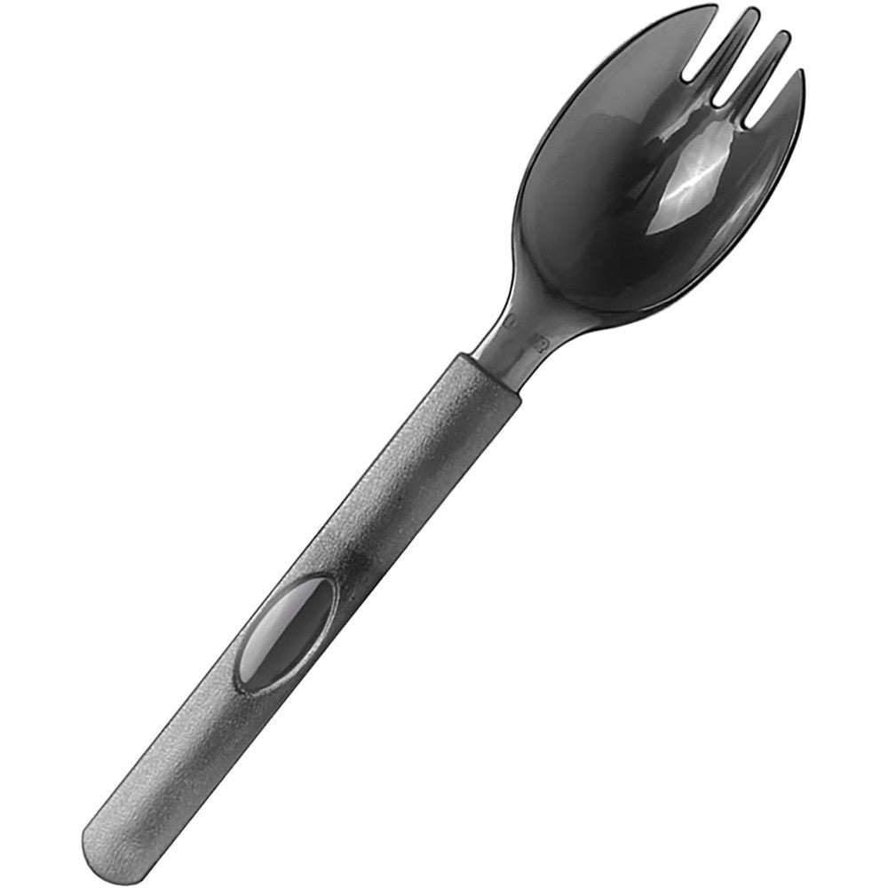 Sonile disposable plastic sporks front view individually wrapped catering supplies