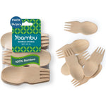 Bambu Veneerware disposable bamboo sporks 24 pack front view packaging
