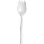 Georgia-Pacific Dixie plastic spork front view in bright white