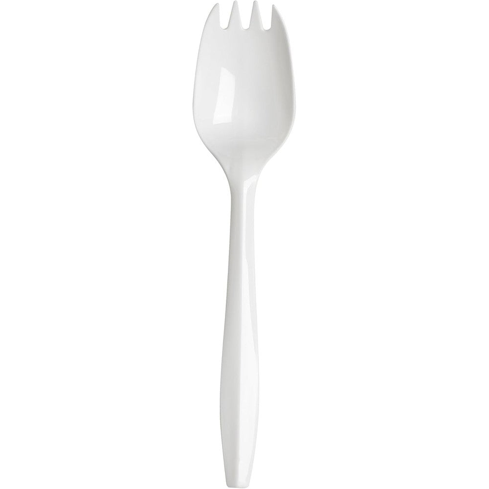Georgia-Pacific Dixie plastic spork front view in bright white