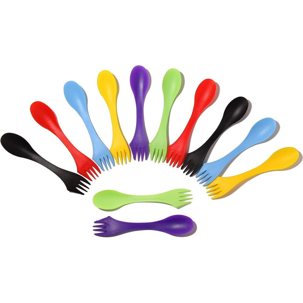 Arroyner plastic tritan sporks front view showing three in one design