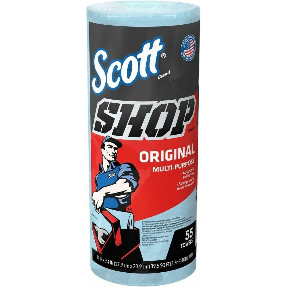 Kimberly-Clark Scott Shop Original Blue Towel Roll 75130 front view for heavy duty automotive cleaning.