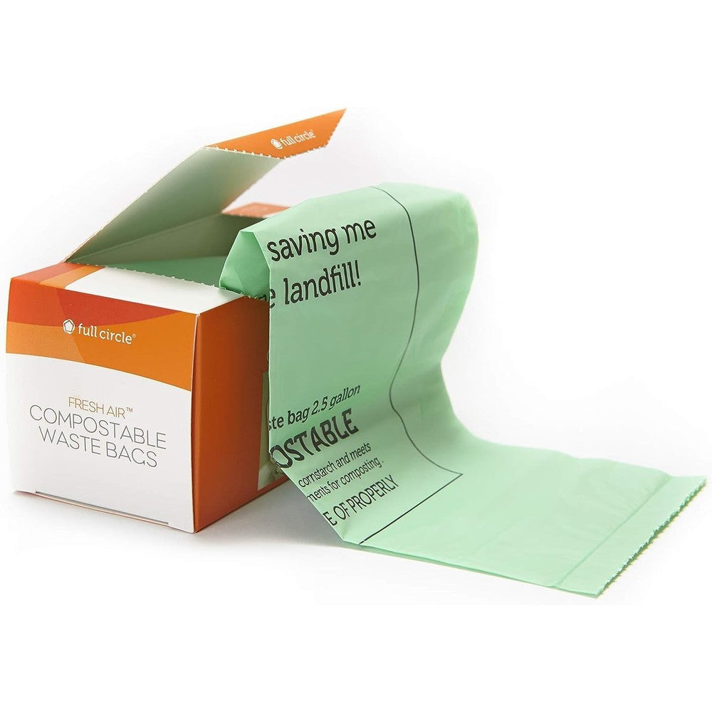 Full Circle Fresh Air Biodegradable Compost Bags front view eco-friendly kitchen bin liners
