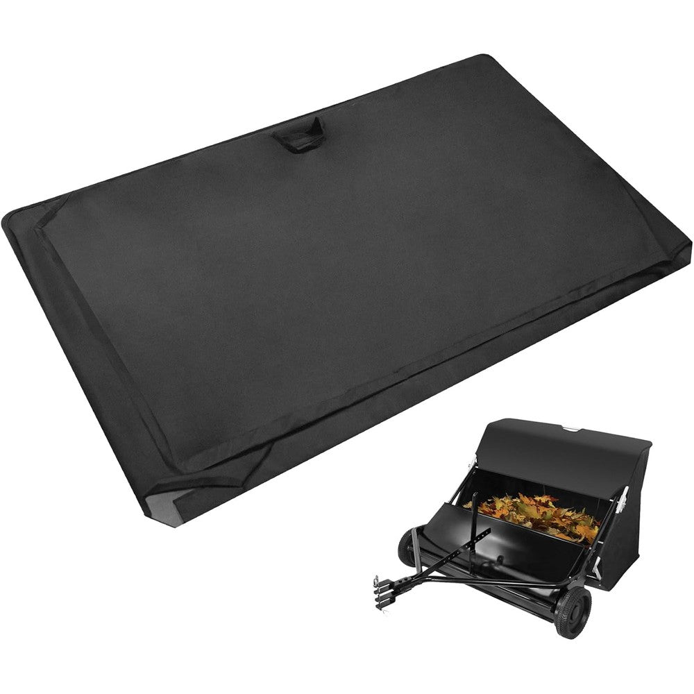 Yoursme upgraded lawn sweeper hopper bag replacement front view black heavy duty fabric cover