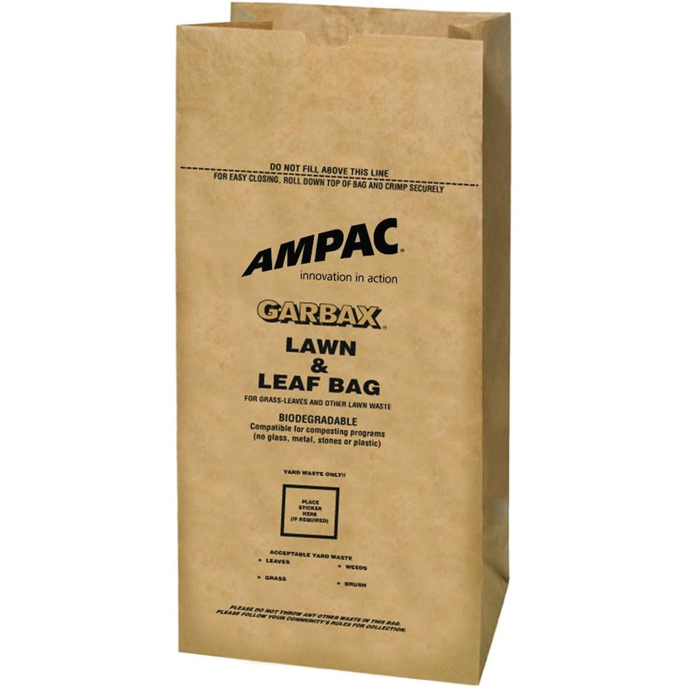 Ampac Paper Lawn Refuse Bag 5 Pack front view 30 gallon leaf disposal