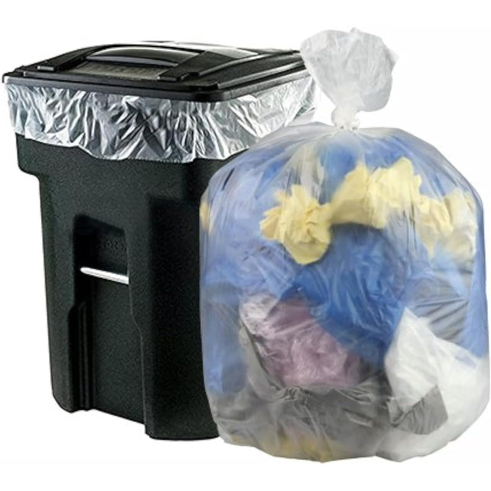 Pekky 30 Gallon Clear Large Trash Bags front view packaging
