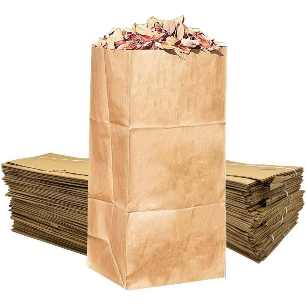 Rocky Mountain Goods yard waste bags front view showing heavy duty 2 ply brown paper construction