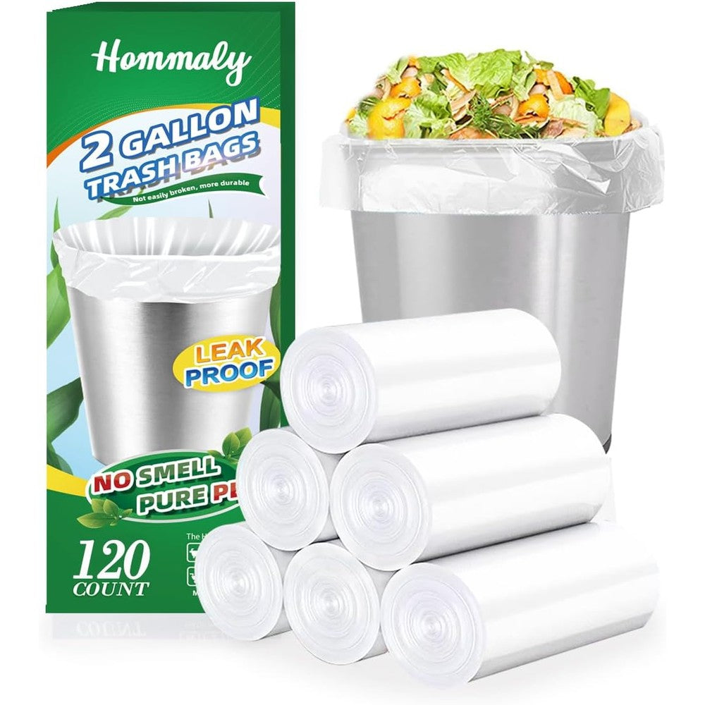 Hommaly small clear trash bags front view roll packaging