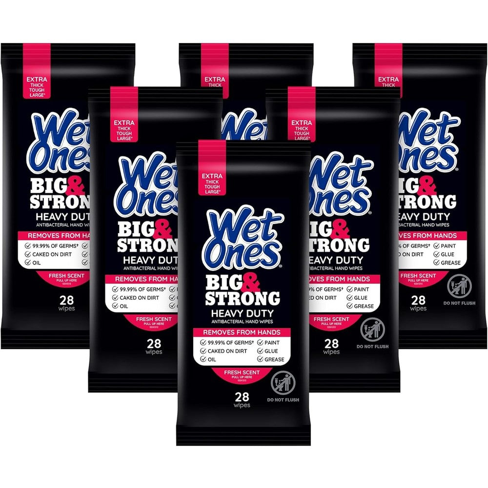 Wet Ones Big And Strong Antibacterial Hand Wipes front view