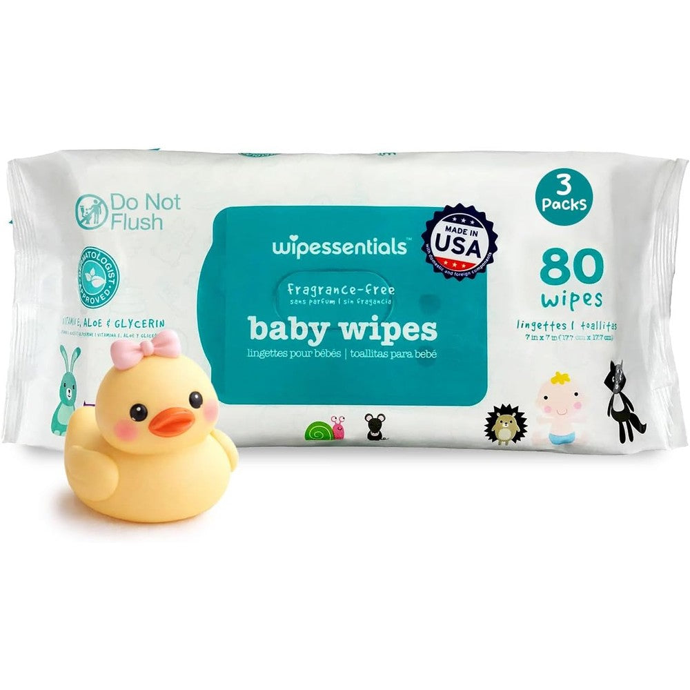 WipEssentials baby wipes 3 pack front view