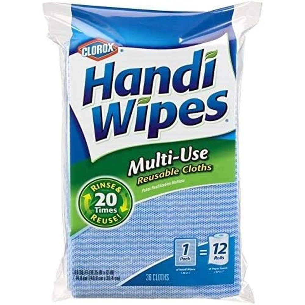 Clorox Handi Wipes Multi Use Reusable Cloths 36 count pack front view cleaning supply