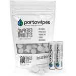 Portawipes compressed coin tissues 100 pack front view