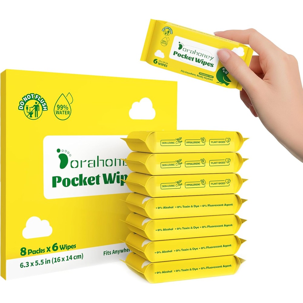 Dorahoney Unscented Travel Wet Wipes front package view