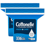Cottonelle Fresh Care Flushable Wet Wipes front view for adult hygiene