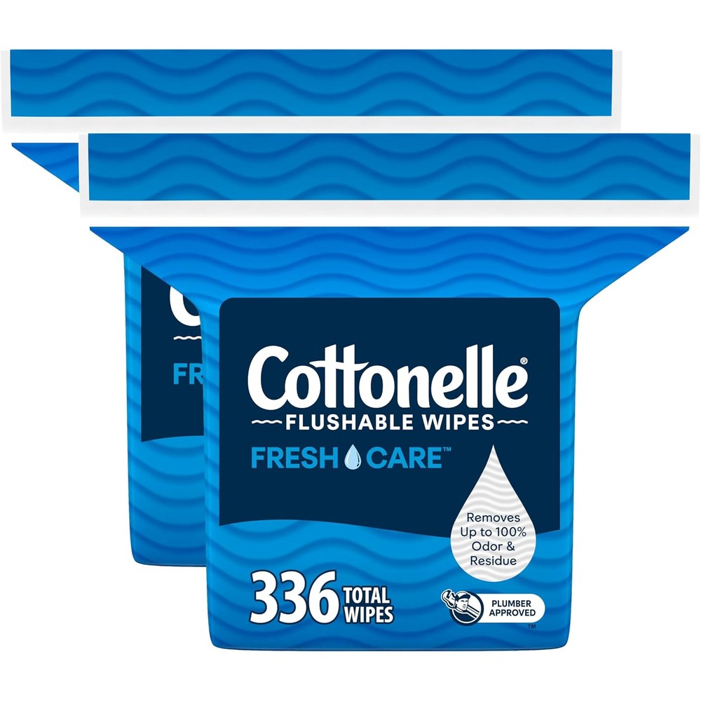 Cottonelle Fresh Care Flushable Wet Wipes front view for adult hygiene
