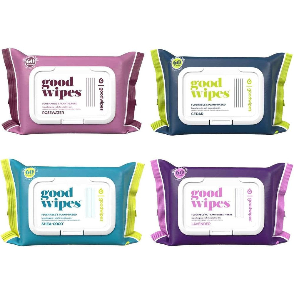 Goodwipes Flushable Plant-Based Wipes variety pack front view