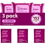 Goodwipes flushable butt wipes rosewater front view