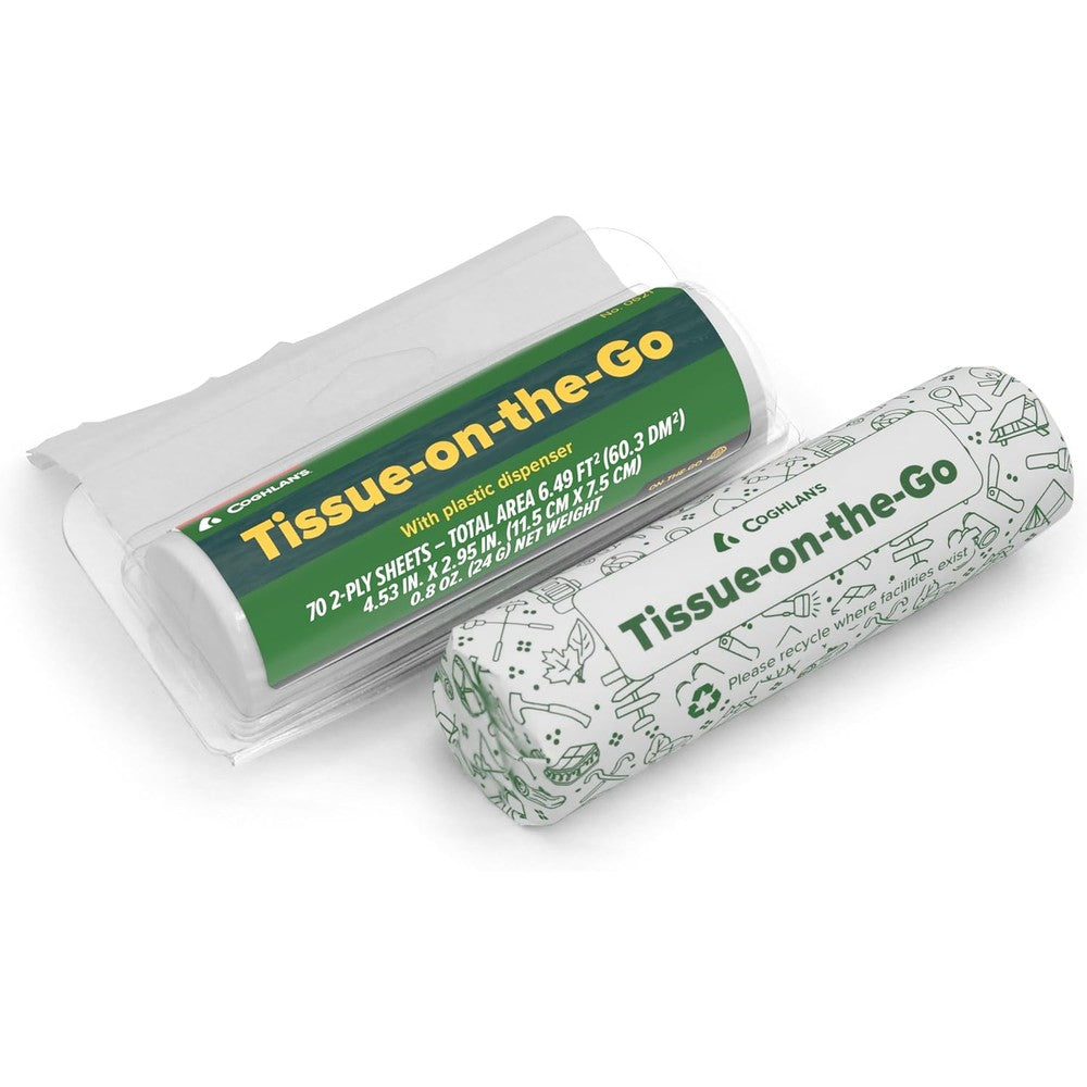 Coghlan's Tissue On The Go 2-pack front view for travel hygiene