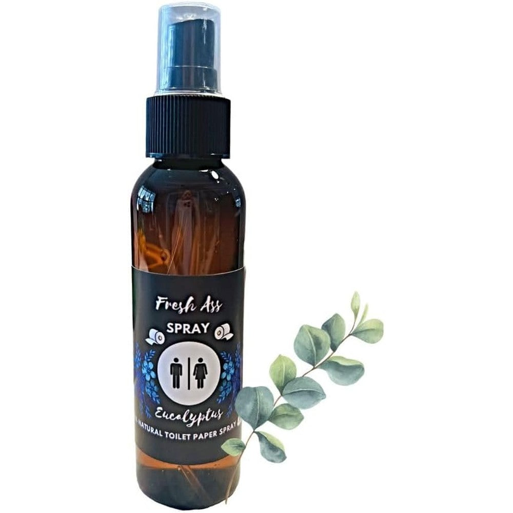 Fresh Ass Eucalyptus Toilet Paper Spray 4 ounce bottle front view for hygienic wiping.