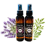 Dezicakes Toilet Paper Spray Set of 2 Lavender and Tea Tree bottles front view