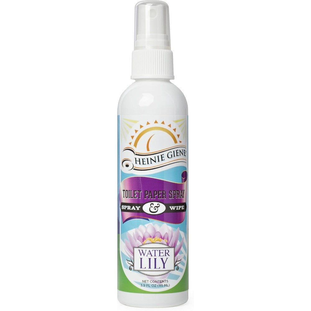 Pristine Toilet Paper Spray Water Lily 3.9 fluid ounce front view for flushable hygiene.