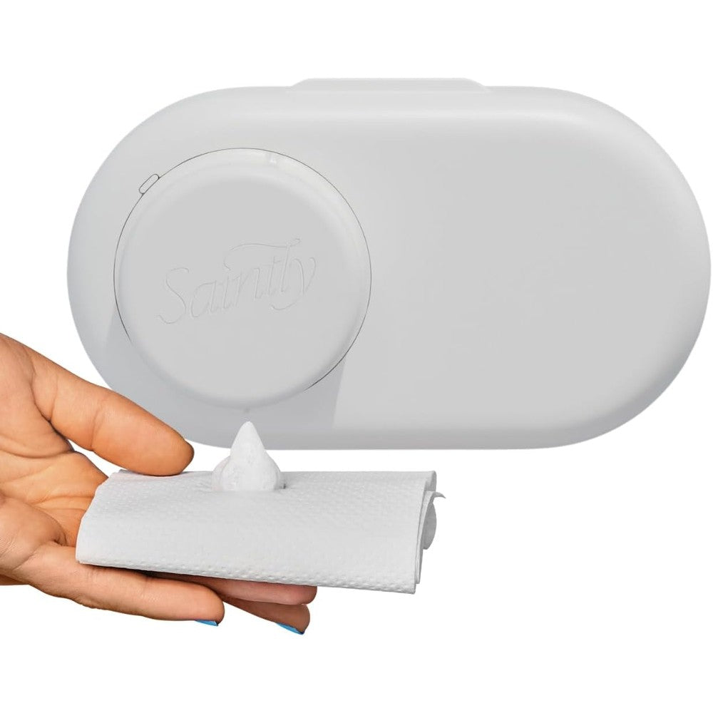 SAINTLY Clean Butt Kit touchless toilet paper foam dispenser front view for bathroom hygiene