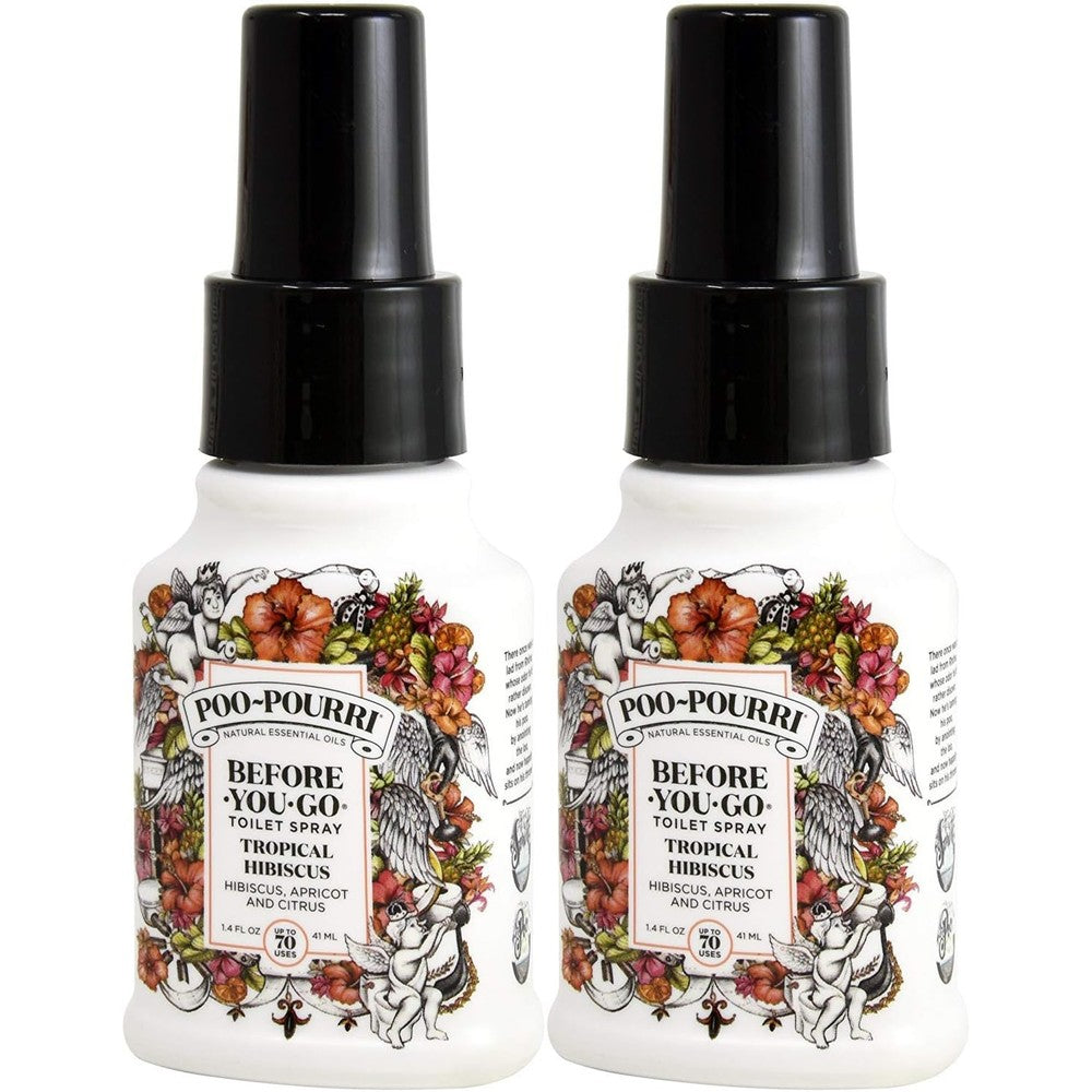 Poo-Pourri Tropical Hibiscus 2 Pack front view bathroom odor eliminator