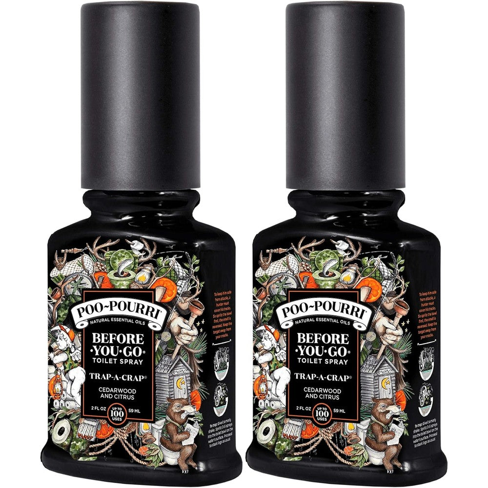 Poo-Pourri Trap A Crap Before You Go Toilet Spray two pack front view for odor prevention.