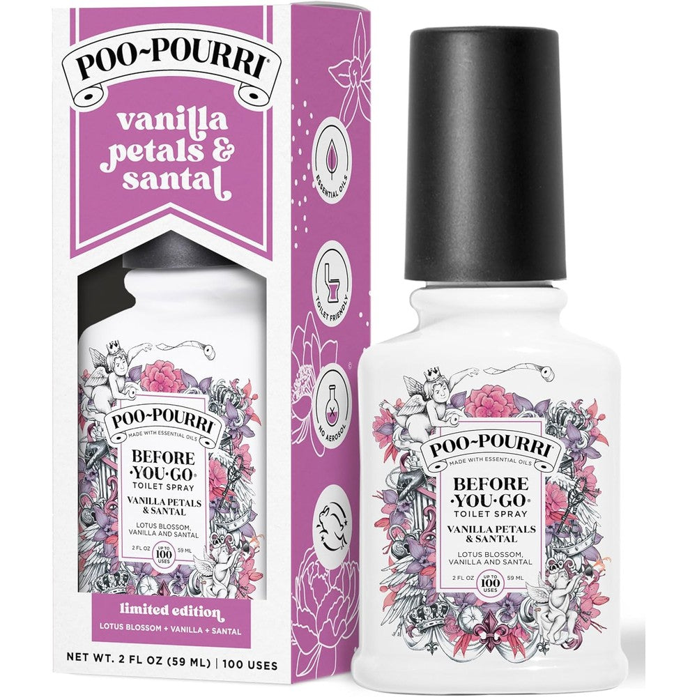 Poo-Pourri Vanilla Petals and Santal Before-You-Go Toilet Spray front view
