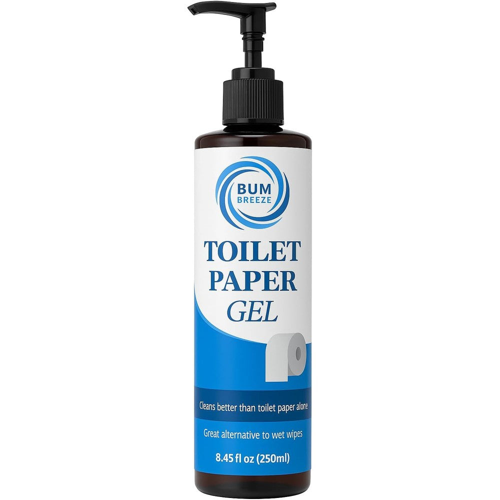 Bum Breeze Toilet Paper Gel 8.45 ounce front view for flushable wiping