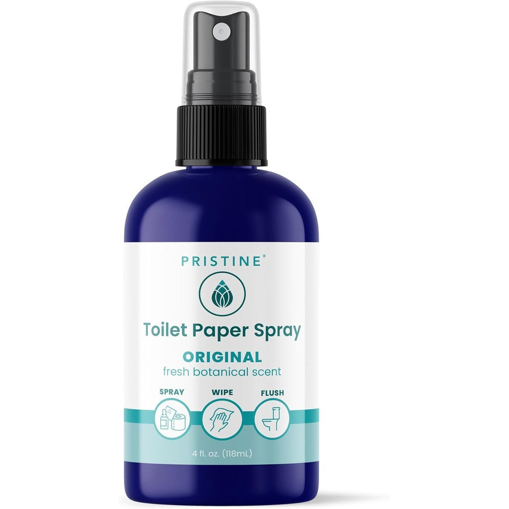 PRISTINE Toilet Paper Spray 4 Fluid Ounce bottle front view eco-friendly hygiene