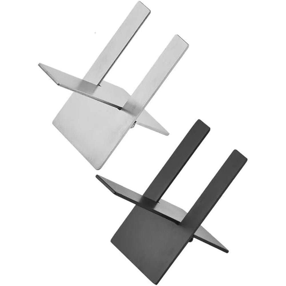 2Pieces Stainless Steel Foldable Cigar Holder Cigarette Display Shelf , Portable Cigar Stand Display Stand for Men (black+silvery)
