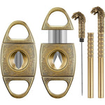 Scotte V-Cut Cigar Cutter Guillotine Precision Cigar Draw Enhancer Tool Needle & Sharp Perfect Cigar Cutters Cigar Accessories Set