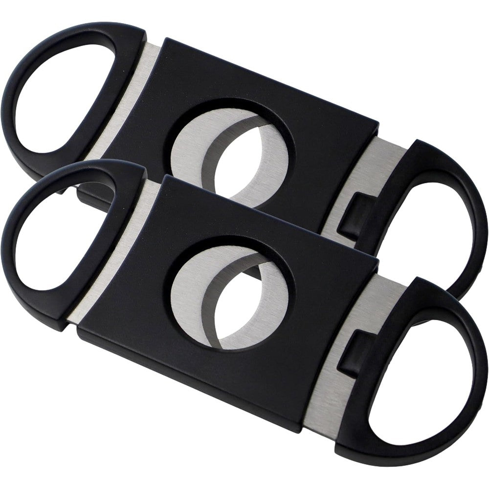 2-Piece Cigar Cutter Set – Plastic & Stainless Steel Guillotine Cutters for Precise Trimming