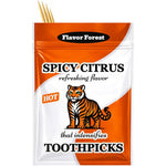 Flavor Forest Spicy Citrus Cinnamon Toothpicks 100 Count front view packaging