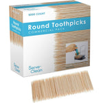 Serve Clean White Birch Wood Toothpicks 5000 count box front view