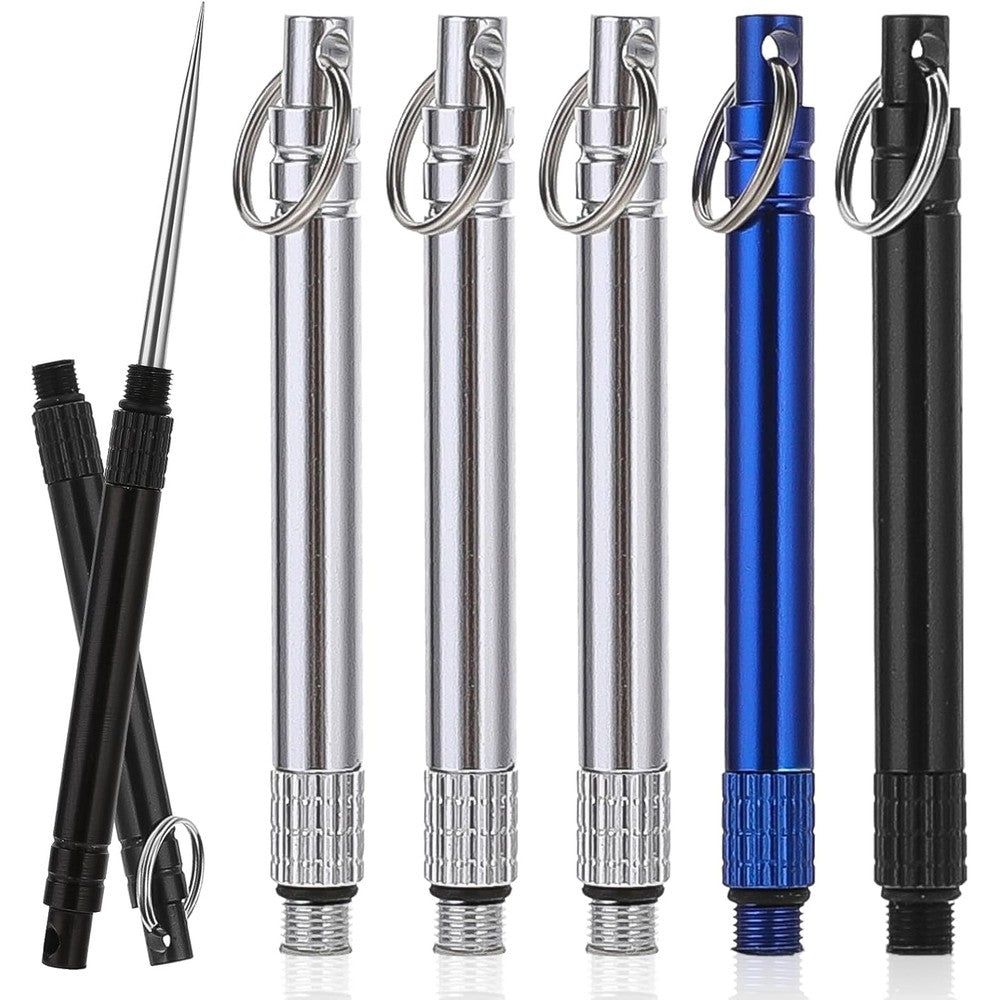 Giantree portable metal toothpicks six count pack front view showcasing individual color variants