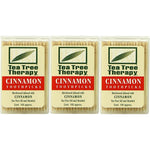 Tea Tree Therapy Cinnamon Toothpicks 3-pack front view for oral hygiene.